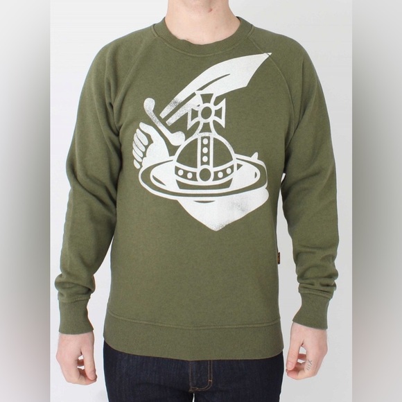 Vivienne Westwood S Anglomania classic cutsweatshirt chaos green mens sword